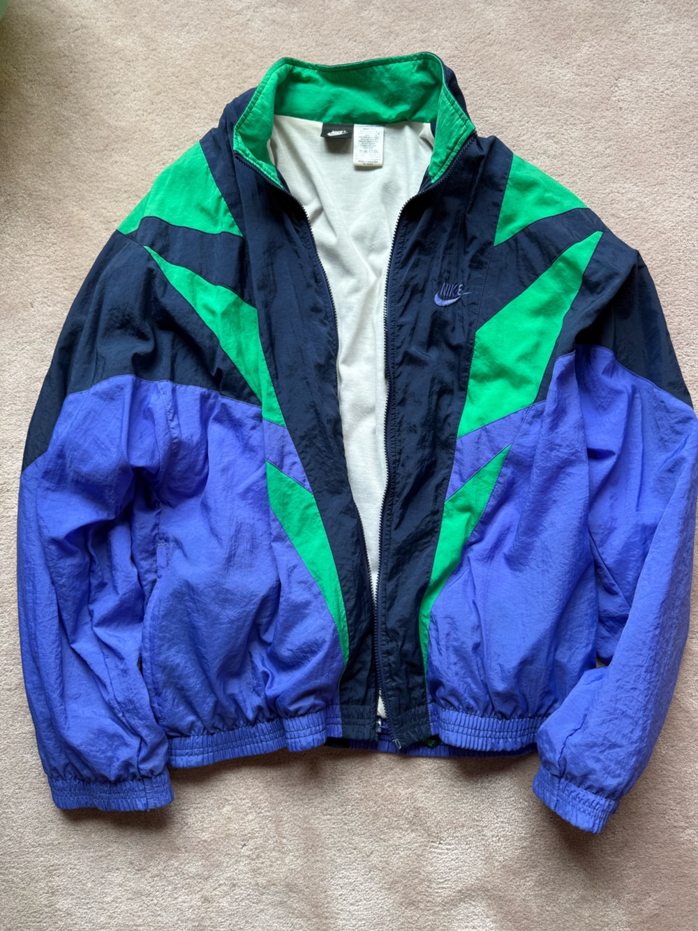 Vintage Nike Colorblock Windbreaker Jacket - Navy, Purple & Green